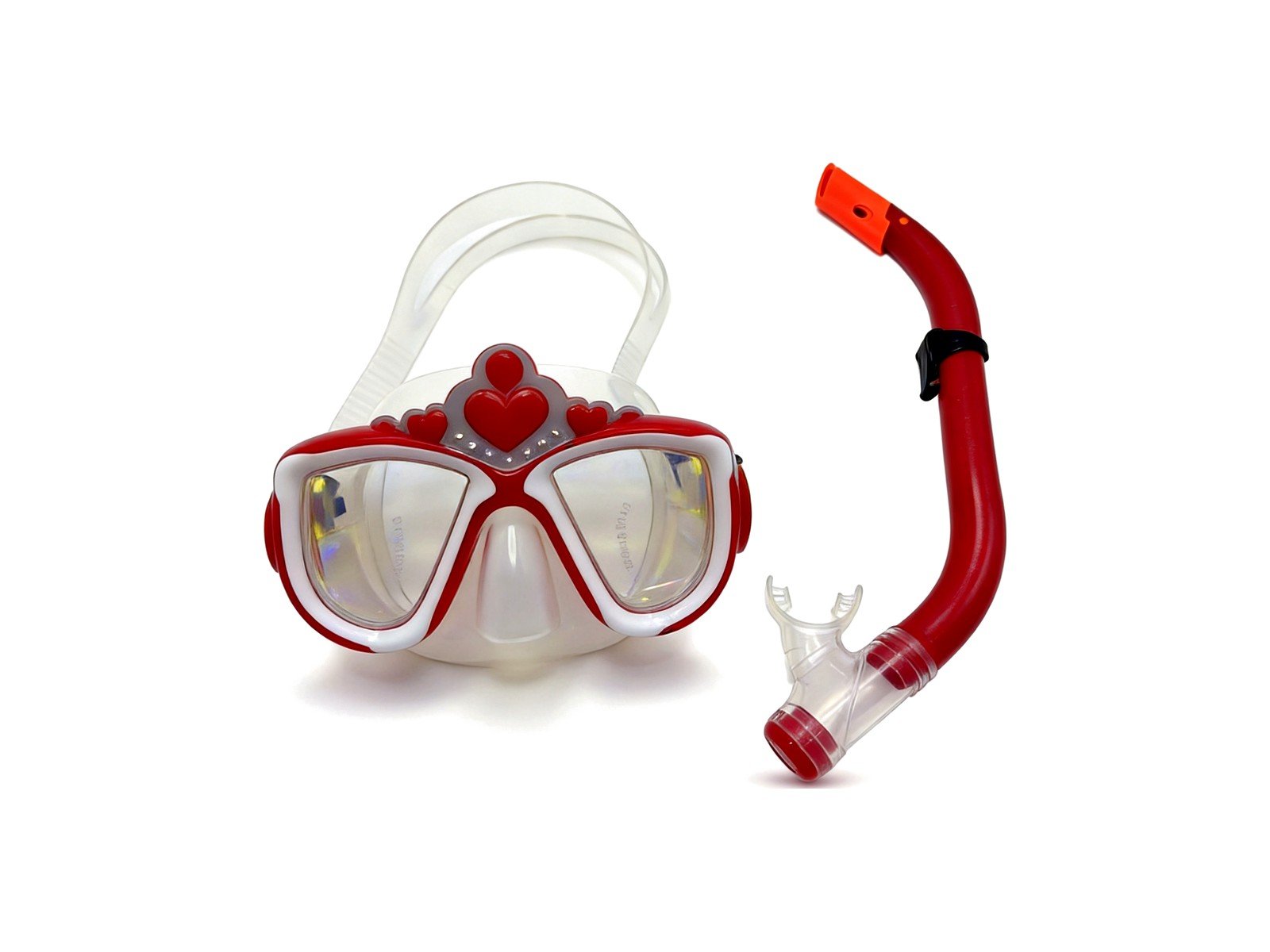 Beige silicone diving mask with tempered glass lens for snorkelling and scuba diving