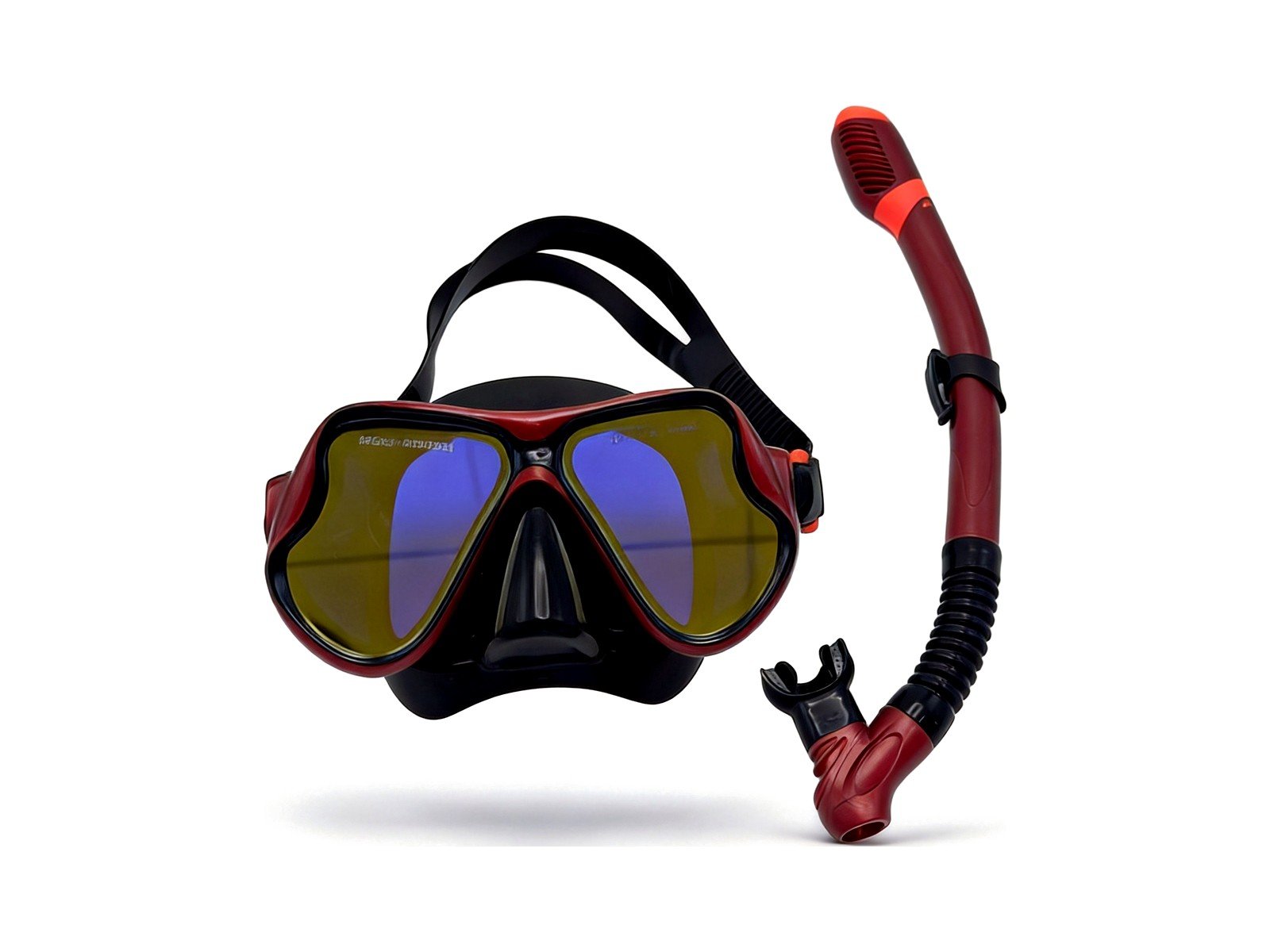 Deep Brown silicone diving mask with tempered glass lens for snorkelling and scuba diving