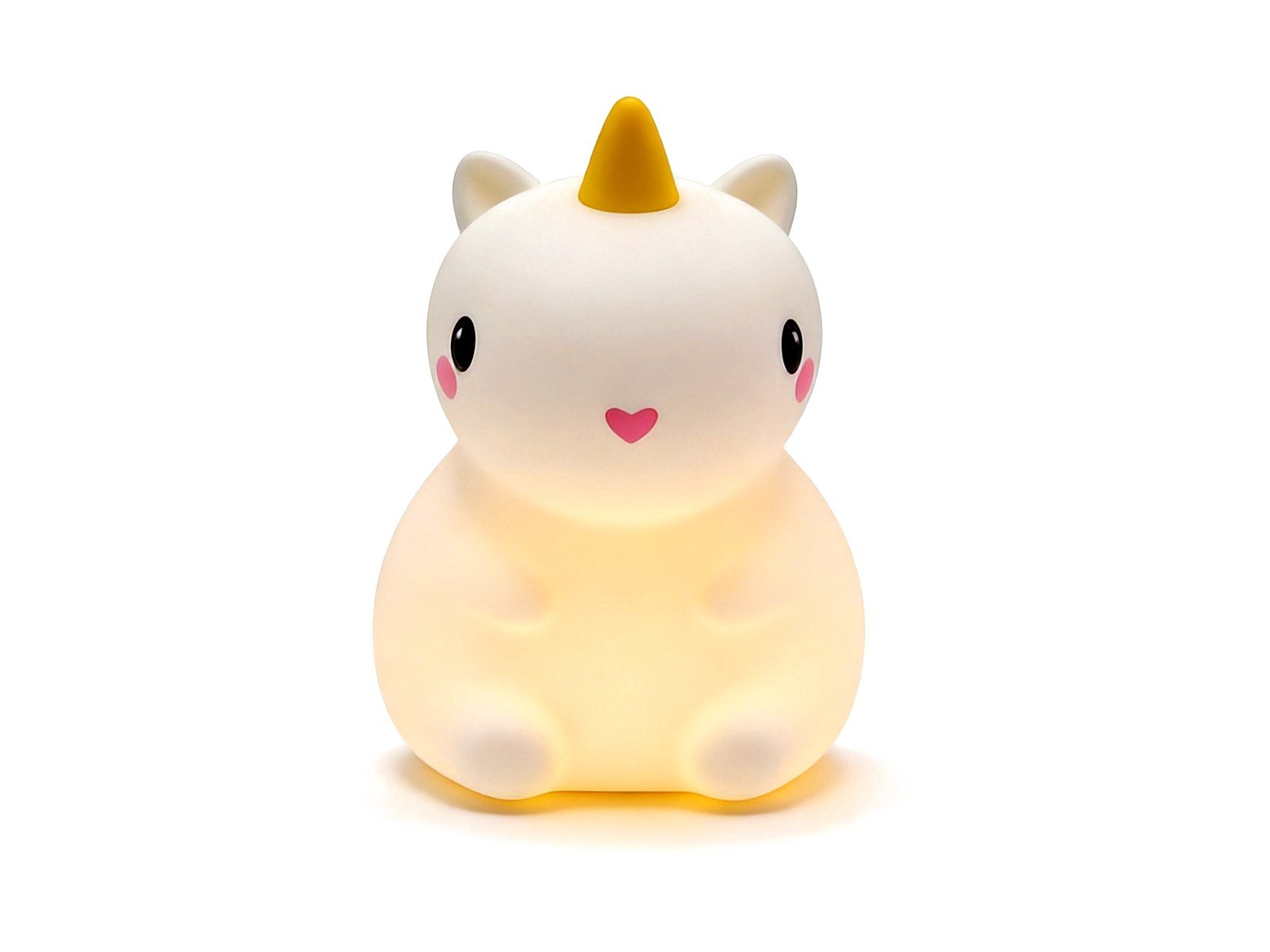 Triceratops shaped silicone night light for kids room, front and back view