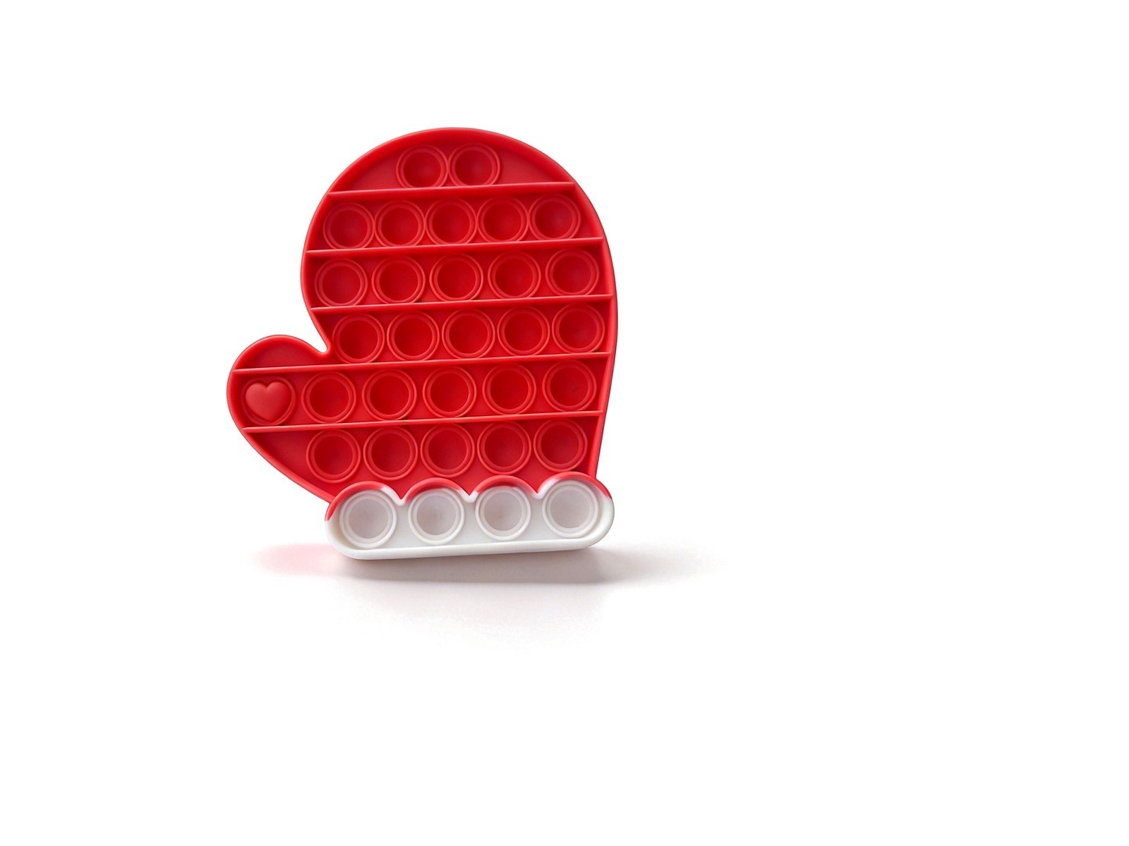 Colorful silicone squishy stress relief toy, front and back view